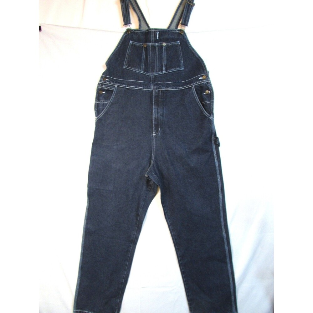 Guide Gear Overalls Mens XL Blue Denim Bib Carpenter Workwear Pockets Relaxed